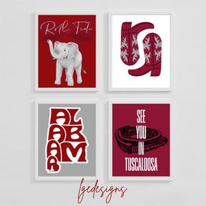 Set of Alabama University Digital Prints