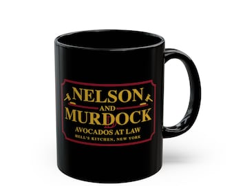 Black 11oz Mug - Nelson and Murdock, Avocados at Law, daredevil.