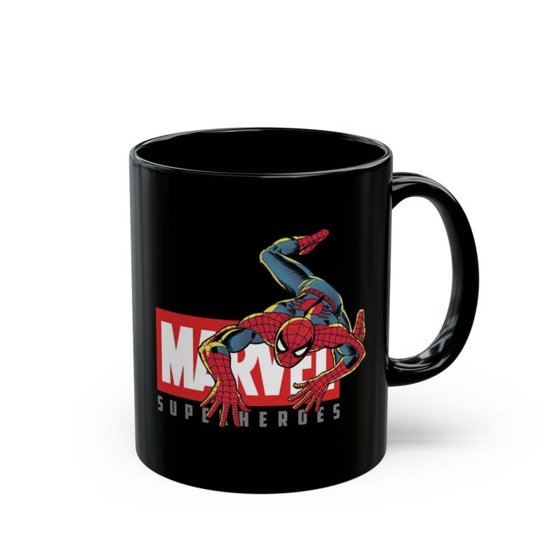 Taza negra de Spider-Man de 325 ml (11 oz) imagen 1