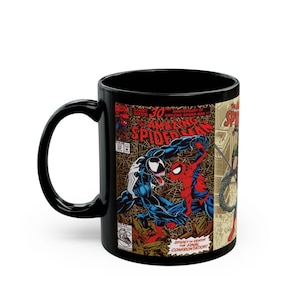 Spider-Man Comic Style Black Mug (11oz image 1