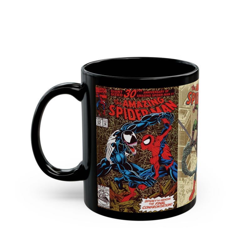 Spider-Man Comic Style Black Mug (11oz image 1