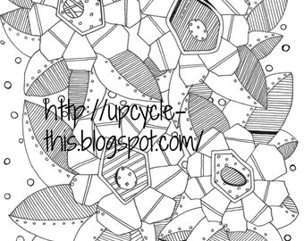 Whimsical Coloring Page for Adults - download, print and add color! #081