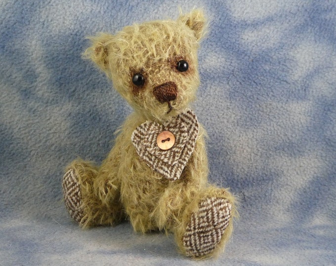 6" Adorable Mohair & Scottish Tweed Artist Bear *Bramber Bears *Hector* OOAK