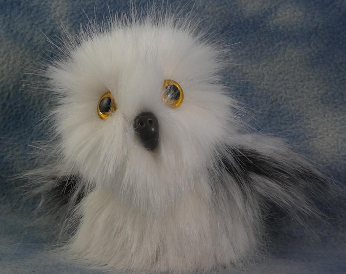Complete Kit to make your own 3" Miniature Fluffy Snowy Owl Woodland Friends Bramber Bears