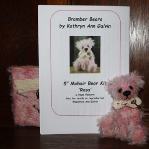 Complete Kit to make your own 5 Jointed Bear 'Rosa' Bramber Bears Hand dyed Mohair zdjęcie 4
