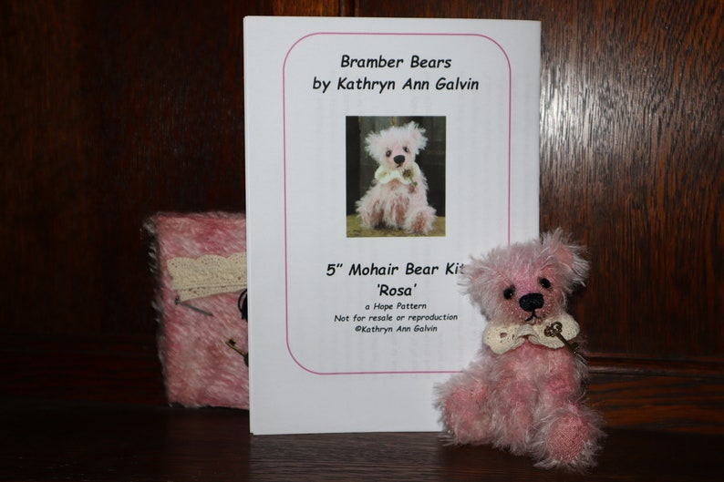 Complete Kit to make your own 5 Jointed Bear 'Rosa' Bramber Bears Hand dyed Mohair zdjęcie 4