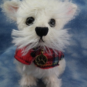 Custom made West Highland White 9 Mohair Dog Soft Sculpture Artist Bear Bramber Bears commission image 5