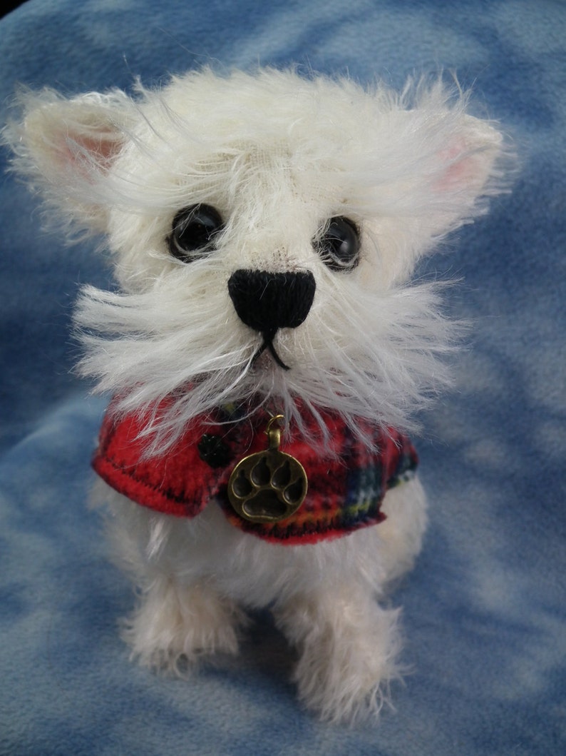 Custom made West Highland White 9 Mohair Dog Soft Sculpture Artist Bear Bramber Bears commission image 5