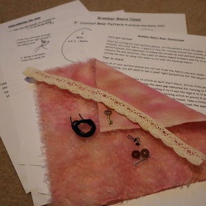 Complete Kit to make your own 5 Jointed Bear 'Rosa' Bramber Bears Hand dyed Mohair zdjęcie 6