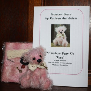 Complete Kit to make your own 5 Jointed Bear 'Rosa' Bramber Bears Hand dyed Mohair zdjęcie 2