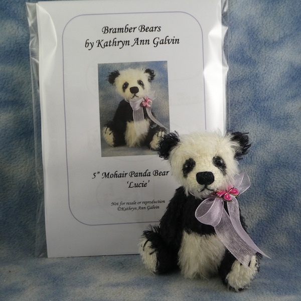 Komplettes Kit um deinen eigenen 13cm großen Mohair Panda Bär 'Lucie' Bramber Bären zu machen