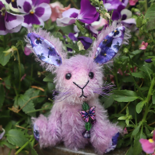 6" Sweet Little Hand Ombre dyed Mohair Artist Bunny Bear *Bramber Bears*Tia*OOAK