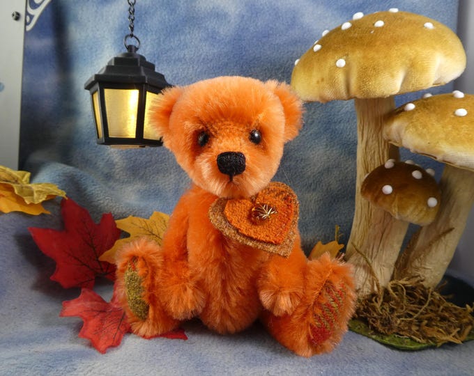Pentland 6" OOAK Sweet Little Mohair & Harris Tweed Autumn Artist Bear by Bramber Bears