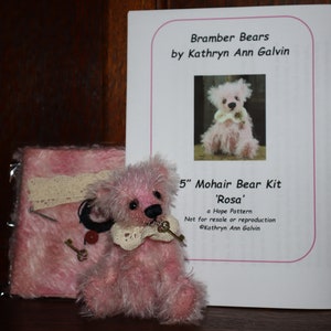 Complete Kit to make your own 5 Jointed Bear 'Rosa' Bramber Bears Hand dyed Mohair zdjęcie 7