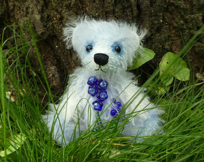 Fernie 4" OOAK Ombre dyed Bluebell Woods Mohair Artist Bear by Bramber Bears