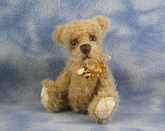 Miniature 4" OOAK Sweet Little Bees Mohair Artist Bear by Bramber Bears* Burt