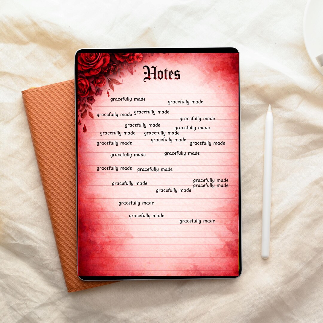 2pc Crimson Rose Gothic Notes - Etsy