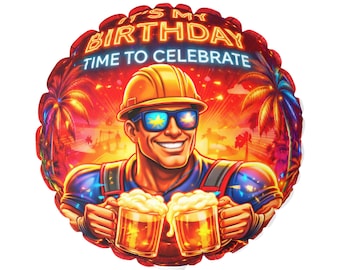 Ballon ""Herrengeburtstag"" (rund und herzförmig), 28 cm"