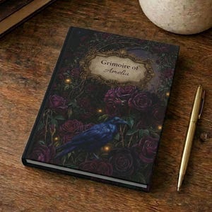 Grimoire Journal Personalized | Gothic Hardcover Notebook | Dark Academia Book | Witchcraft Gift | Custom Witch Journal Occult Gift