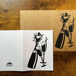 Carte Linogravure Champagne