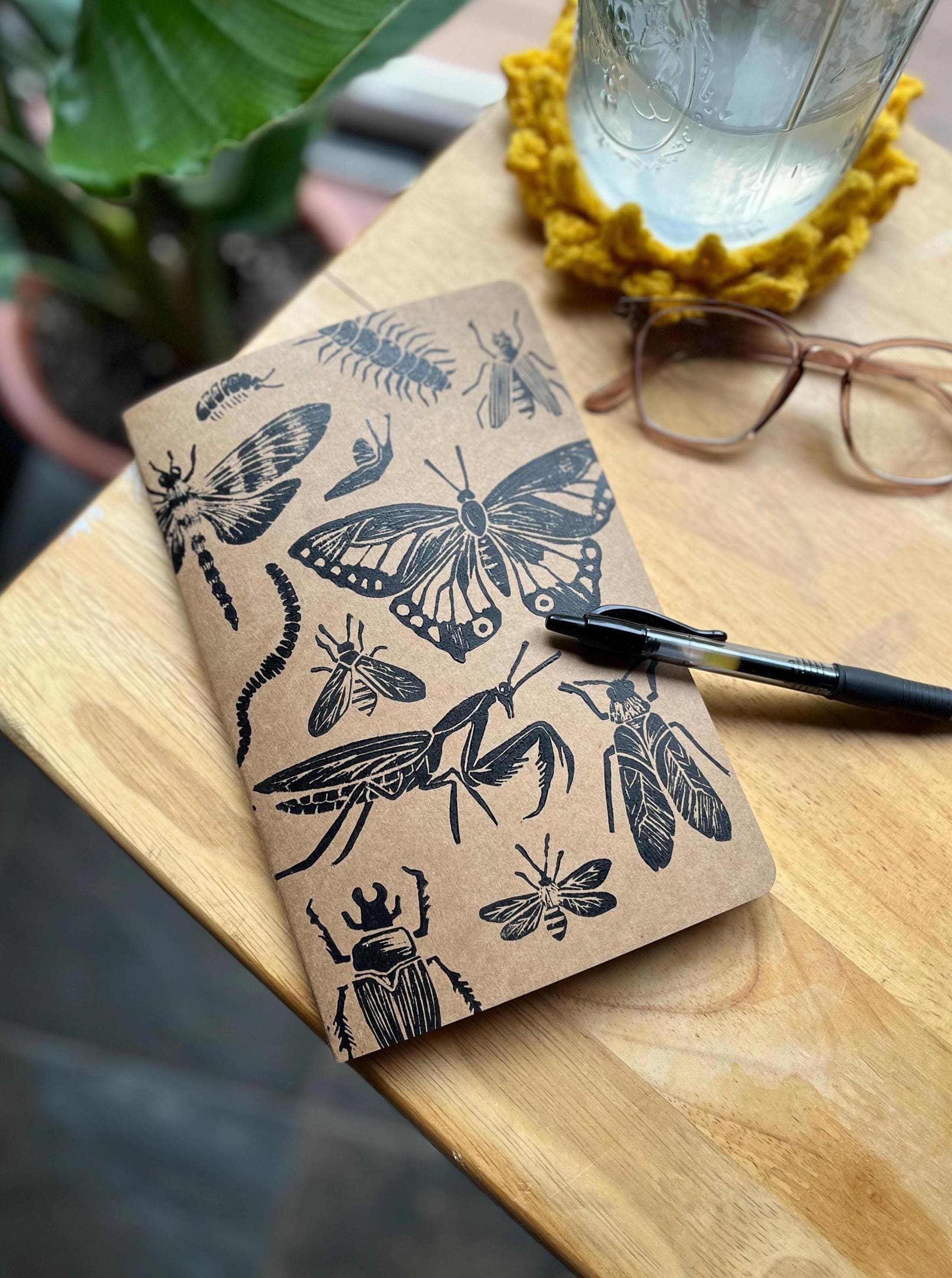 Linocut Bug Notebook