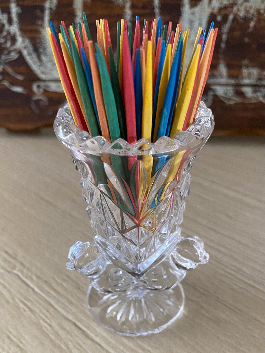 Cut Glass Toothpick Holder