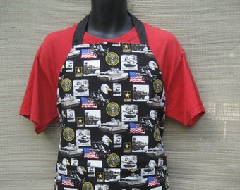 US Army BBQ Apron, Military BBQ Aron, Fathers Day Apron, Chef Apron, House Warming Gift, Gift for Him, Free Shipping, Cooking Apron, 28 x 23