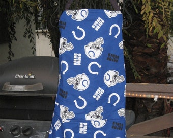 Indianapolis Colts, BBQ Apron, Gift for Him, Valentines Gift, Colts Apron, Tailgate Party Apron,Lined Apron, Housewarming Gift, Free US Ship