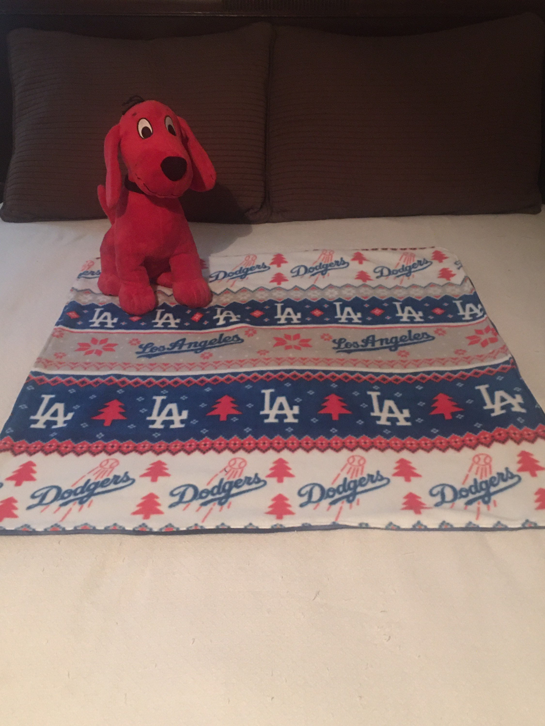 Dodgers Throw Small Blanket Tummy Time Pet Blanket LA Dodgers