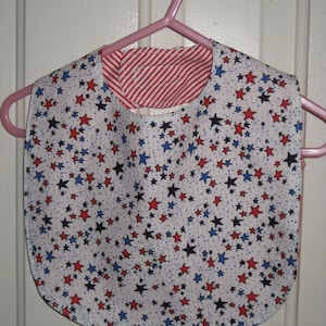 Stars baby bib, Patriotic baby bib, Red white and blue bib, Children&#39;s bib, Toddler bib, Jr Bib, Shower gift, Gift for baby, Free US ship