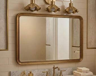 Handmade Brass 3-Light Scalloped Vanity Light - Mid Century Modern Sconce