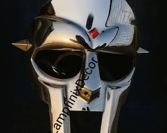 Halloween MF DOOM Mask Mad-villain Steel Face Armor Medieval Hand-Forged Mask