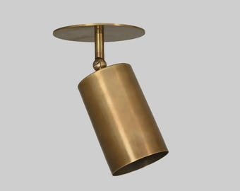 Handmade Brass Spotlight Wall Sconce – Mid-Century Modern Accent Light
