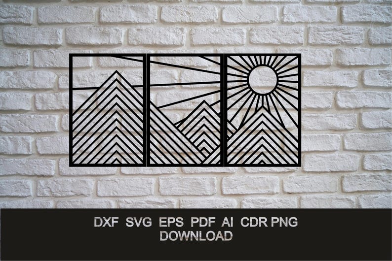 Sun Landscape SVG DXF Cut File | Laser CNC Plasma Waterjet Vector ...
