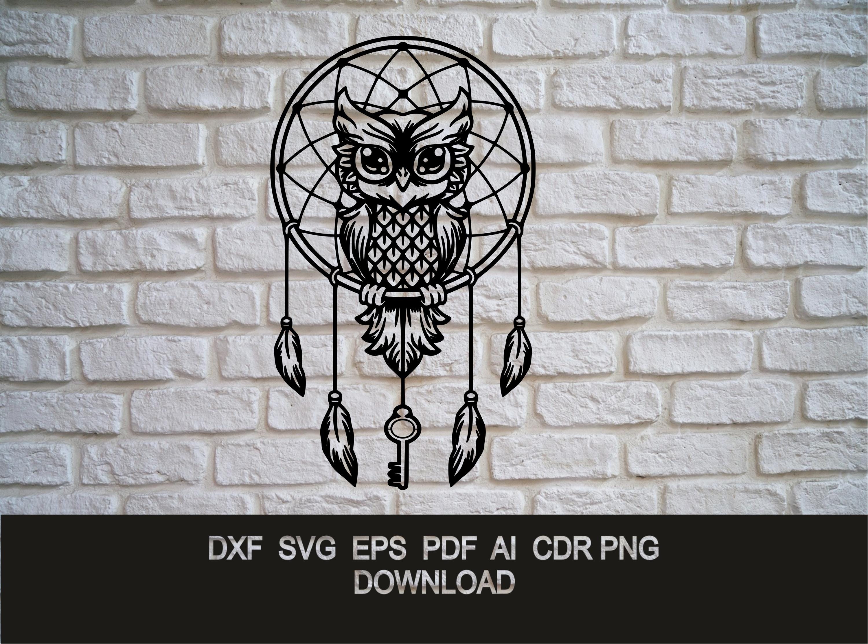 Owl SVG DXF Cut File | Laser CNC Plasma Waterjet Vector Design | Png Ai Pdf Eps Cdr Digital Download