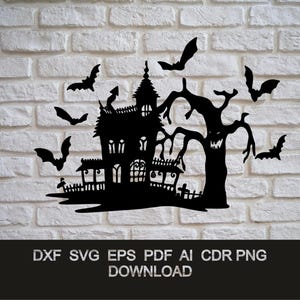 House of Horrors SVG DXF Cut File | Laser CNC Plasma Waterjet Vector Design | Png Ai Pdf Eps Cdr Digital Download for Cricut & Cnc Machines