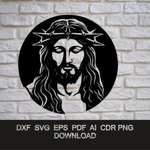 Jesus SVG DXF Cut File | Laser CNC Plasma Waterjet Vector Design | Png Ai Pdf Eps Cdr Digital Download for Cricut & Cnc Machines
