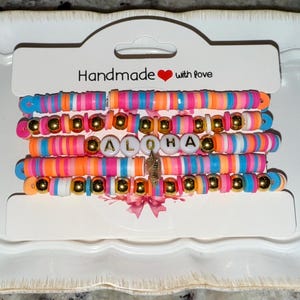 Summer bracelet stack! Aloha, Hawaiin, beach themed! Preppy!