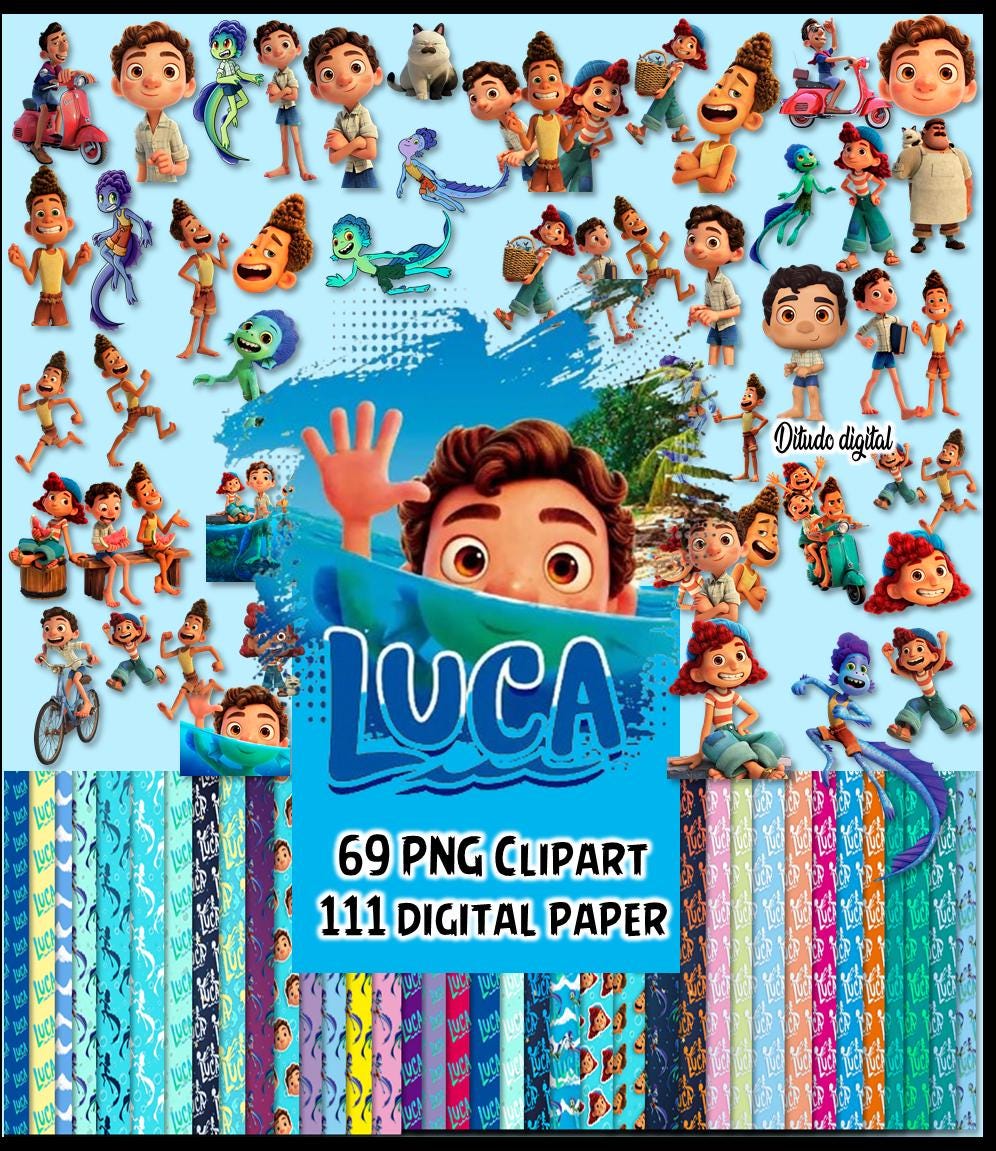 Luca Digital Paper, Luca PNG, Luca Clipart, Luca Alphabet, Luca ...