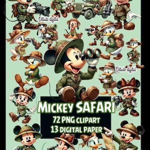 Mickey Safari PNG, Mickey Safari, Clipart Mickey Safari, Papéis Digitais Mickey, Aniversário Mickey, Reino Animal PNG, Reino Animal