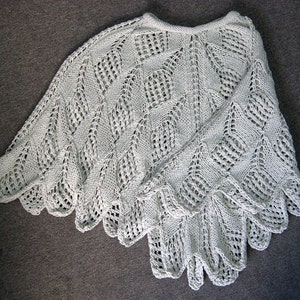 Hand Knit Lace Poncho Knitting Pattern: Optical Illusions (PDF Pattern)