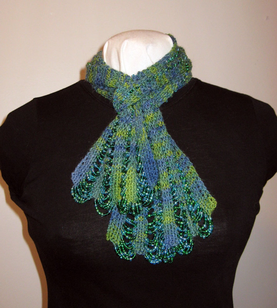beaded knitted scarf pattern