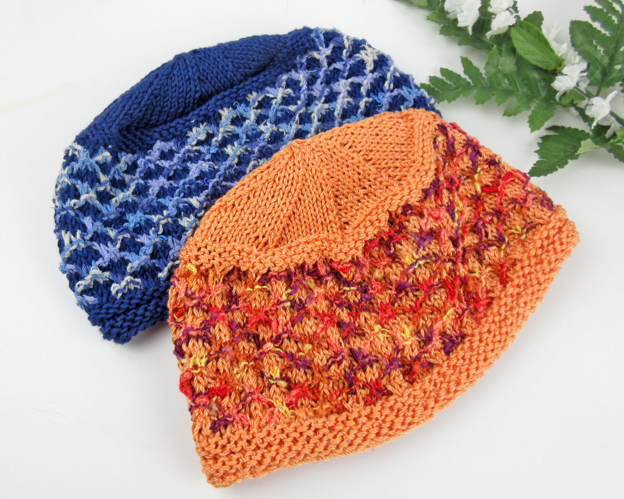Trellis Hat Hand Knitting Pattern PDF Textured Two Color Slip Etsy