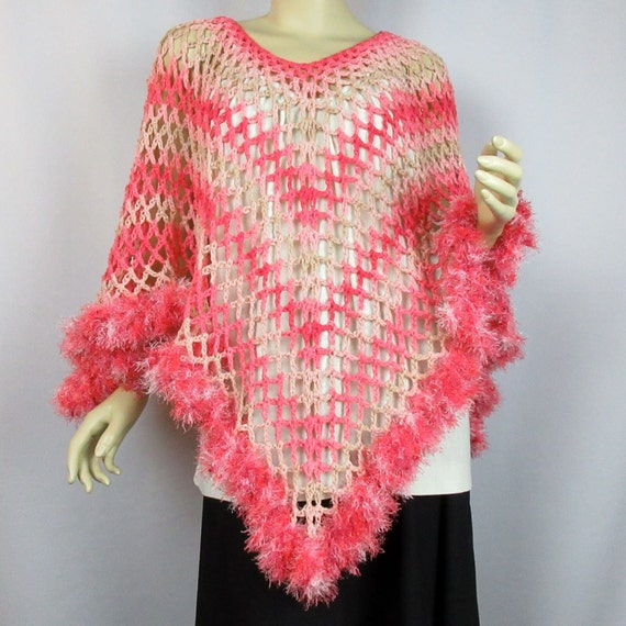 Elegant Sheer Ribbons Pink Fluffy Sweater Elegant Sheer Ribbons Pink Fluffy Sweater