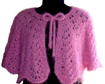 Knitting Pattern, Hand Knitting, Capelet, Feather Fan Lace, Knitting Pattern PDF, Written Row by Row, Elegant Styling, Digital Download