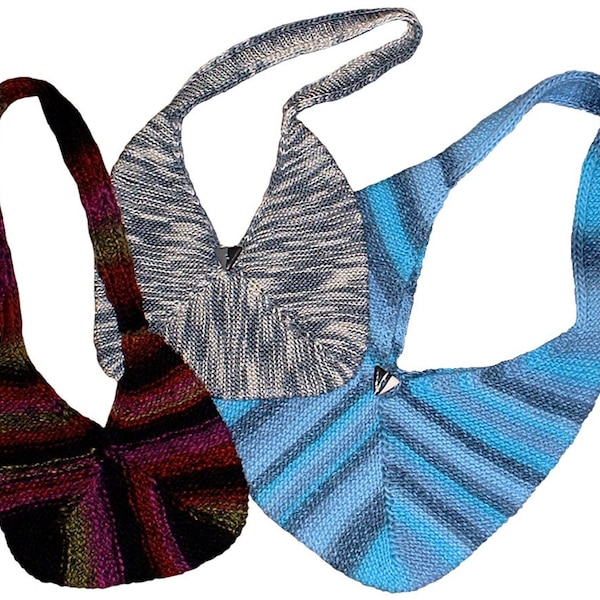 Hand Knitting, Tote Bag Pattern, Short Row Shape, Knitting Pattern PDF, Original Design, Trish Designs, Written Row by Row, Instant Download