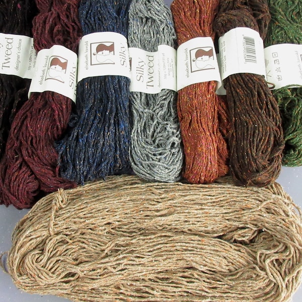 Elsebeth Lavold Silky Tweed Yarn, DK Weight, Garment Amounts in Many Colors