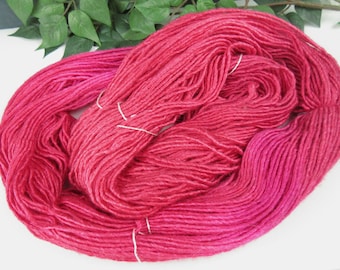 Schaefer Yarns Helene, Hand Dyed Silk and Wool Blend Yarn, Tone on Tone Magenta and Red, Rare Discontinued Yarn