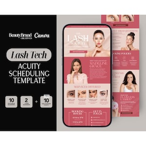 Acuity Scheduling Template Lash Tech Acuity Template Lash Artist Booking Template DIY Acuity Site Canva Template Lash Tech Website Template