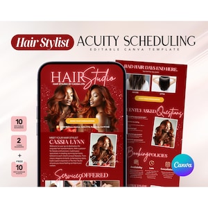 Hair Acuity Scheduling Template Hair Stylist Acuity Booking Canva Template Hair Scheduling Site Acuity Template Hair Stylist Website